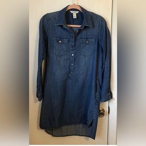 WHBM denim dress with pockets long sleeve